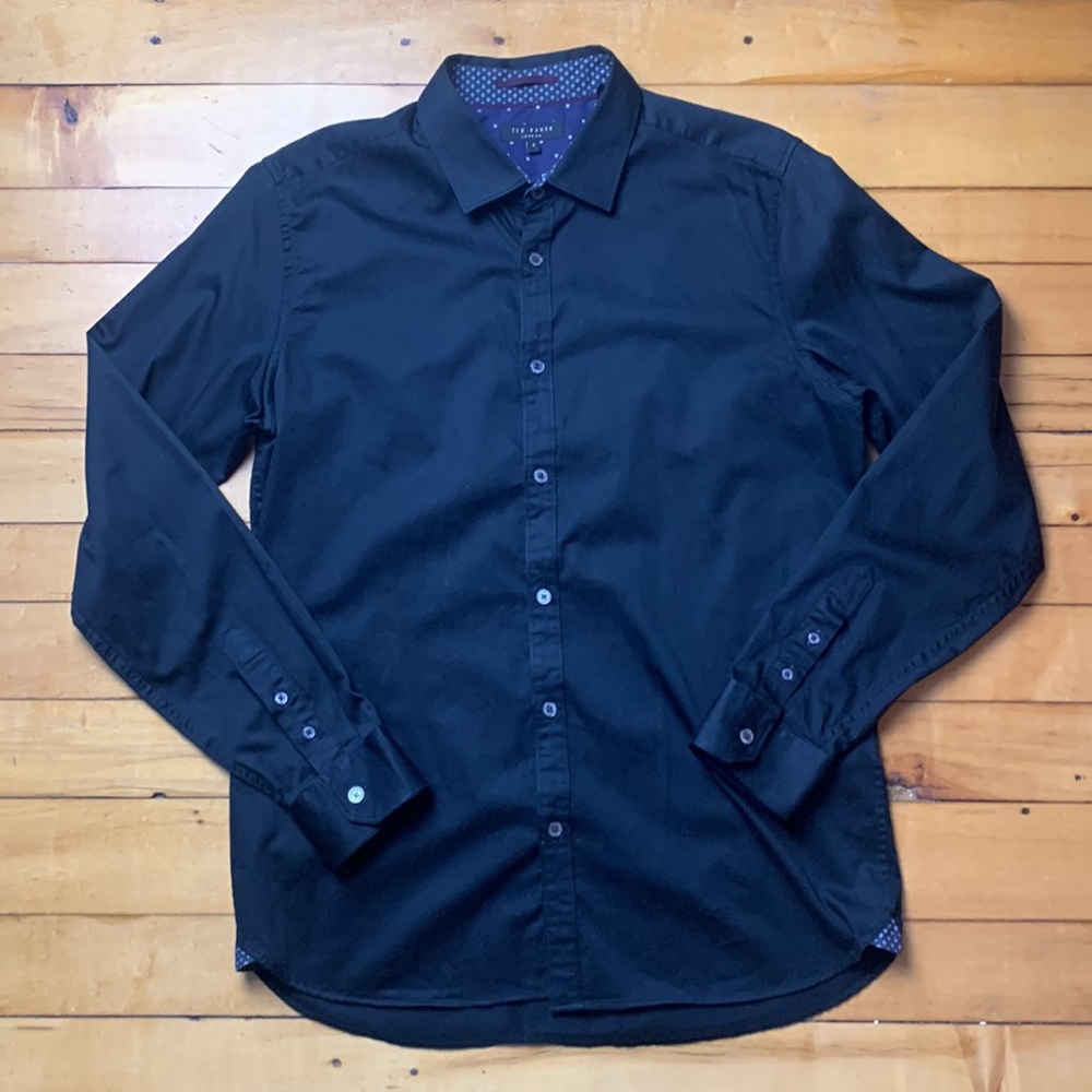 Ted Baker Black Dress Shirt Slim